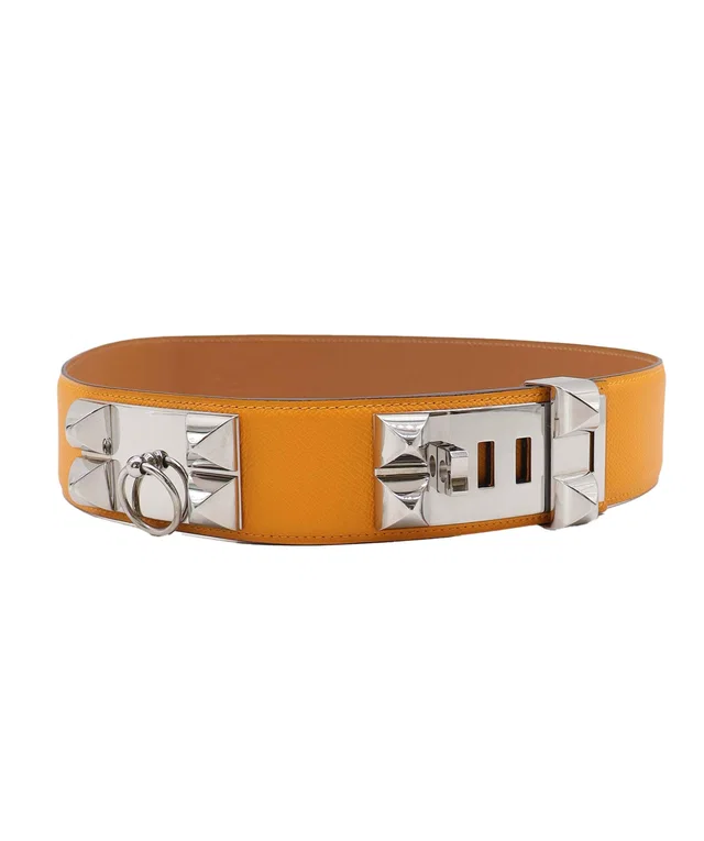Hermès Collier De Chien Belt Jaune D'or Epsom PHW #P in Yellow Epsom leather from Luxury Promise