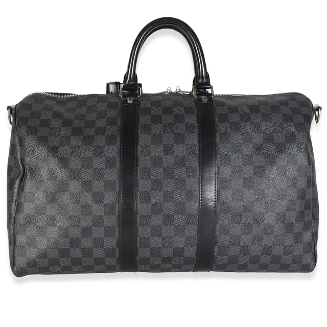 Louis Vuitton Damier Graphite Canvas Keepall Bandouliere 45 in Grey Canvas from myGemma