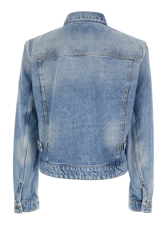 Dsquared2 Light Blue Jacket '70's' with Classic Collar and Four Patch Pockets on the Front in Denim for Men in 100% Cotton, photo 3 of 6 from Gaudenzi Boutique