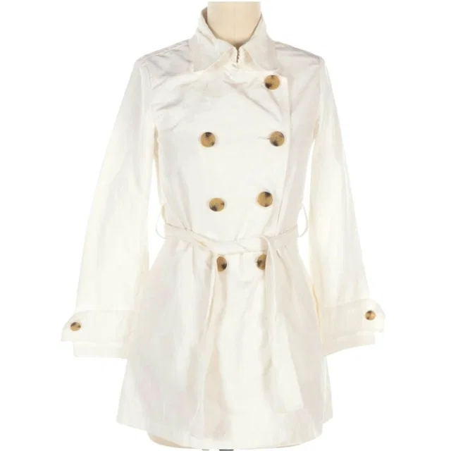 Moncler Double-Breasted Trench Jacket With Button And Tie Closure Size in white from Poshmark