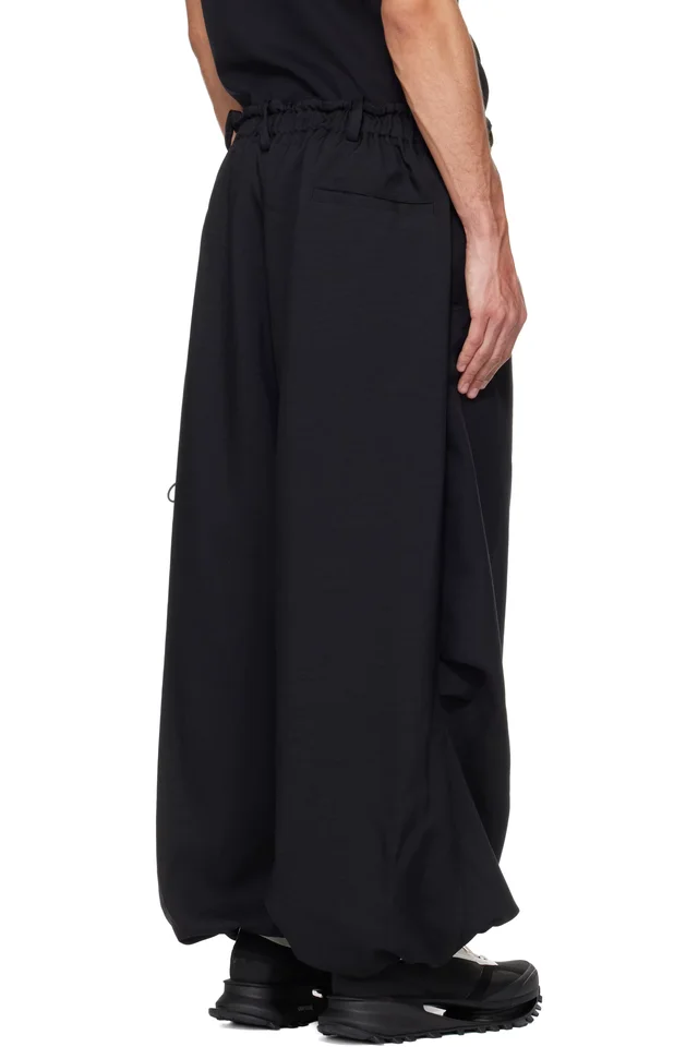Y-3 Black Sport Uniform Wide Cargo Pants, photo 3 of 4 from SSENSE