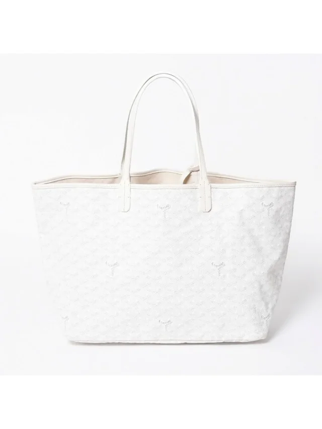Goyard Saint Louis Pm Tote Bag White Leather in white|black Leather from Poshmark, photo 2 of 16