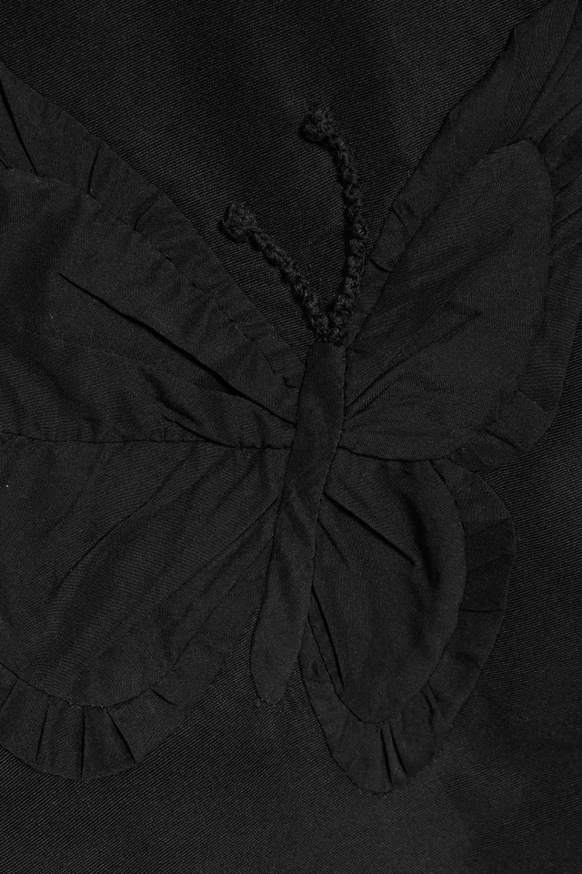 Valentino Garavani Appliquéd Cotton-Blend Faille Shirt Jacket in Black, photo 4 of 8 from THE OUTNET