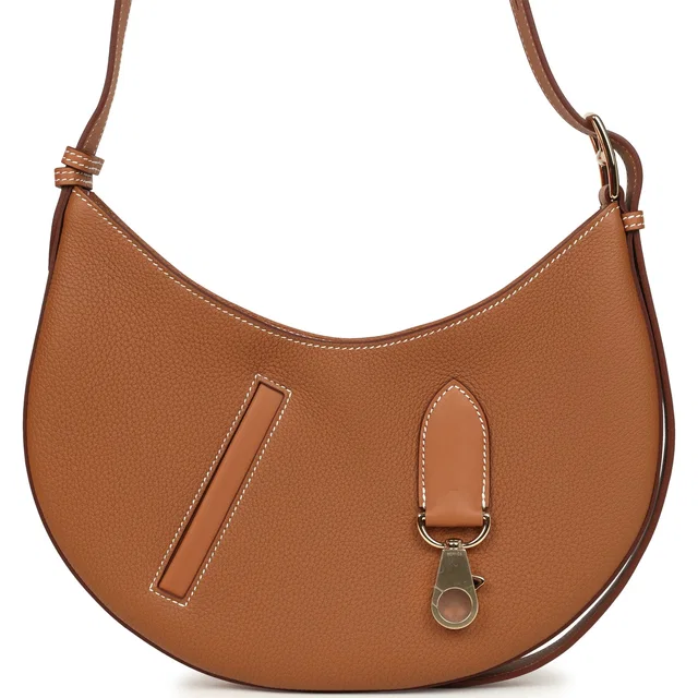 Hermès P'tit Arcon Bag Gold Togo and Swift Permabrass Hardware in Gold Togo leather from Madison Avenue Couture