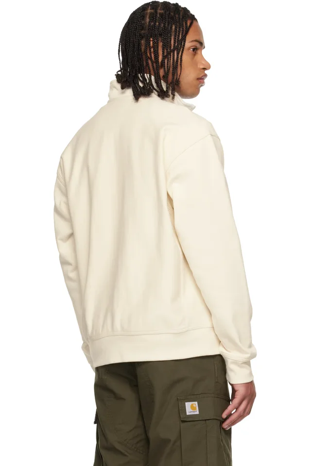Carhartt Work In Progress Off-White Half Zip American Script Sweatshirt, photo 3 of 4 from SSENSE