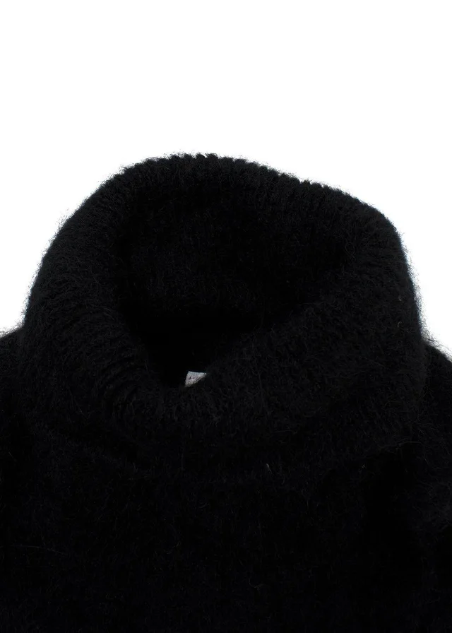 GANNI Black Brushed Alpaca Wrap Jumper in Black Wool from HEWI, photo 2 of 2