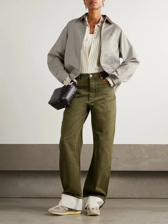 AIMÉ LEON DORE Corduroy-trimmed embroidered cotton-twill jacket in Grey, photo 2 of 2 from NET-A-PORTER (Canada)