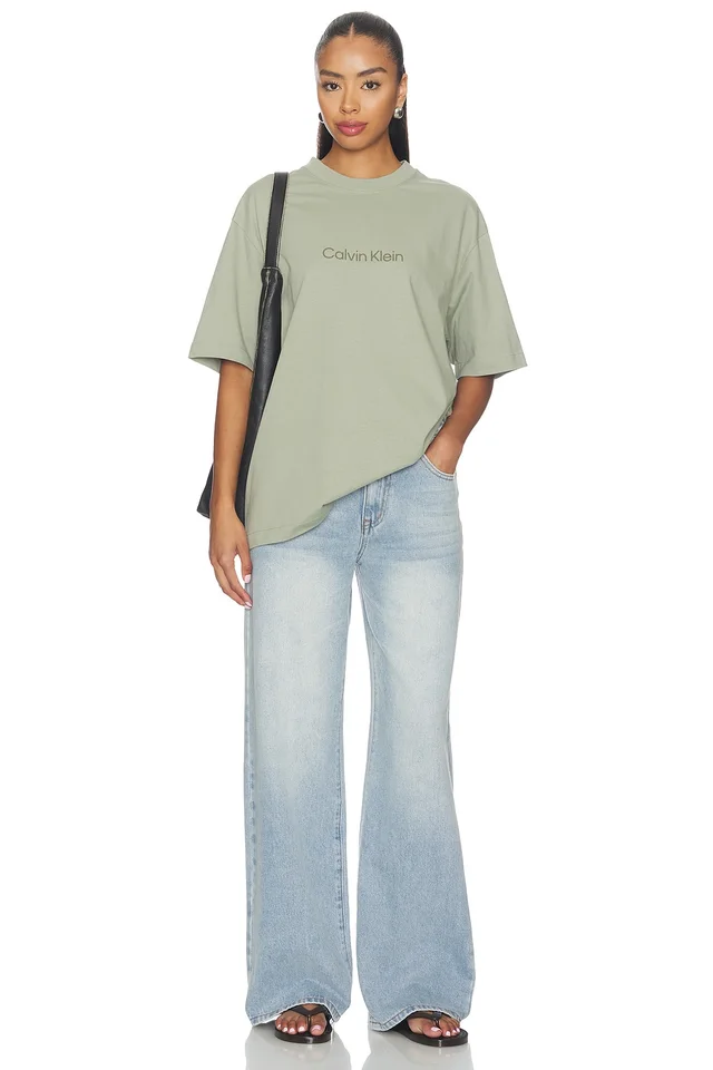 Calvin Klein Relaxed Standard Logo Crew Neck Tee in Shadow, photo 4 of 4 from REVOLVE (Canada)