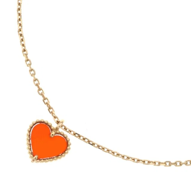 Van Cleef & Arpels Wi Heart Nerian Pendant Chain Pink Gold in Pink from The Reluxe
