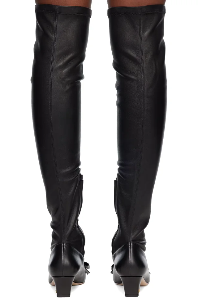 Valentino Garavani Black Over-The-Knee Tall Boots, photo 2 of 4 from SSENSE