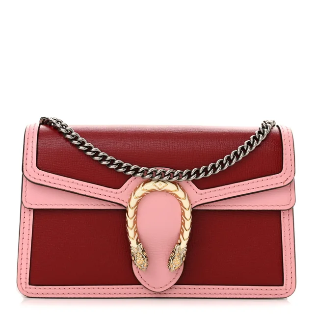 Gucci Mini Dionysus Azalea Calfskin Enamel Leather Bag - Cherry Red & Pink in Red Calfskin from H&T