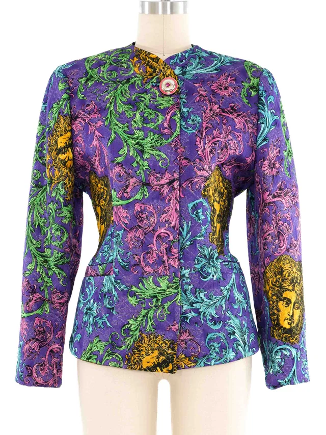 Versace Baroque Printed Jacket in Multicolor from Arcade Vintage