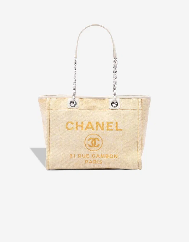 Chanel Deauville Small Raffia Beige / Orange in Beige, Multicolour, Orange Raffia from SACLÀB