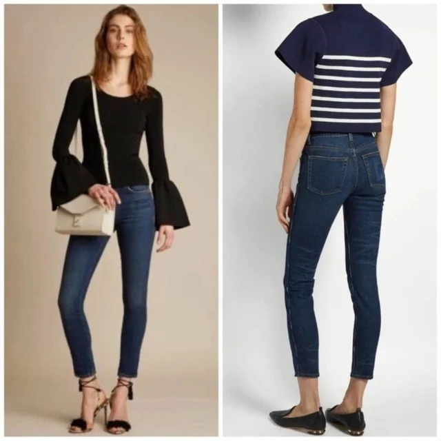 Khaite Kassandra Mid Rise Ankle Skinny Jeans - Size 28x26 in blue Denim from Poshmark