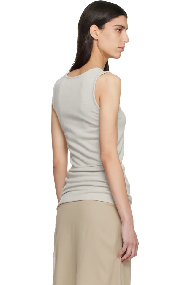 LE17SEPTEMBRE Gray Long Scoop Sleeveless Tank Top, photo 3 of 4 from SSENSE