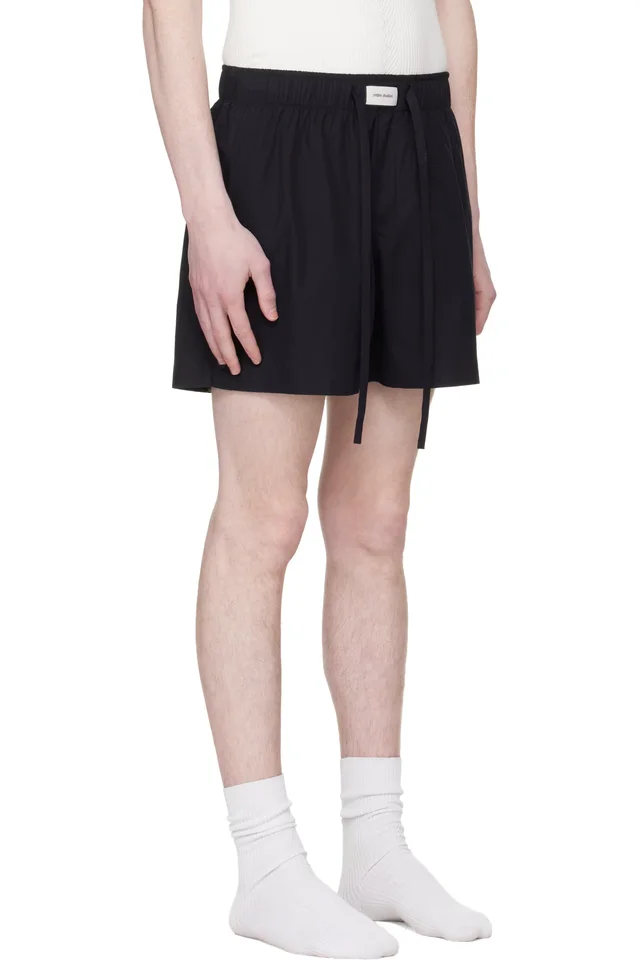 Entire Studios Black Pajama Shorts, photo 2 of 4 from SSENSE