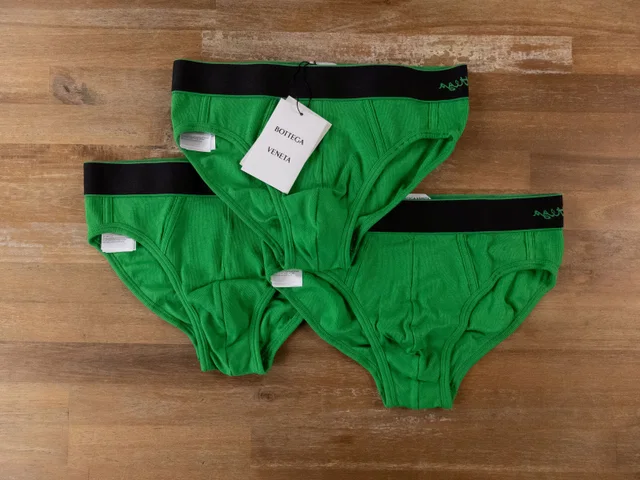 Bottega Veneta Pack Of 3 Parakeet Green Cotton Briefs Small in red from Grailed