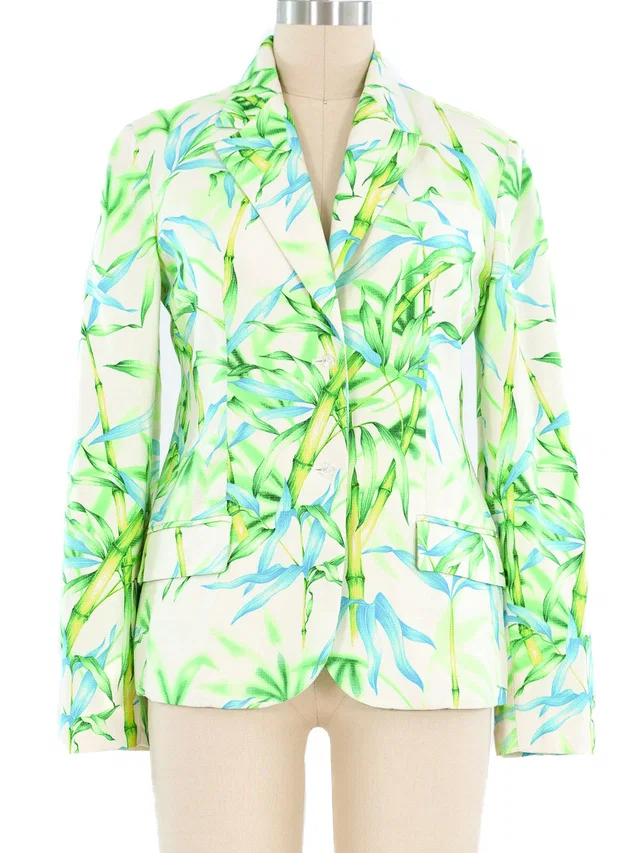 Versace Couture Bamboo Printed Blazer in Multicolor from Arcade Vintage