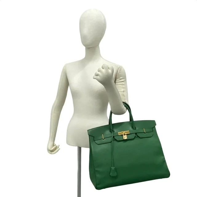 Hermès Birkin40 Cuir Chevre Mysore in Green Calfskin from LuxUness, photo 2 of 10