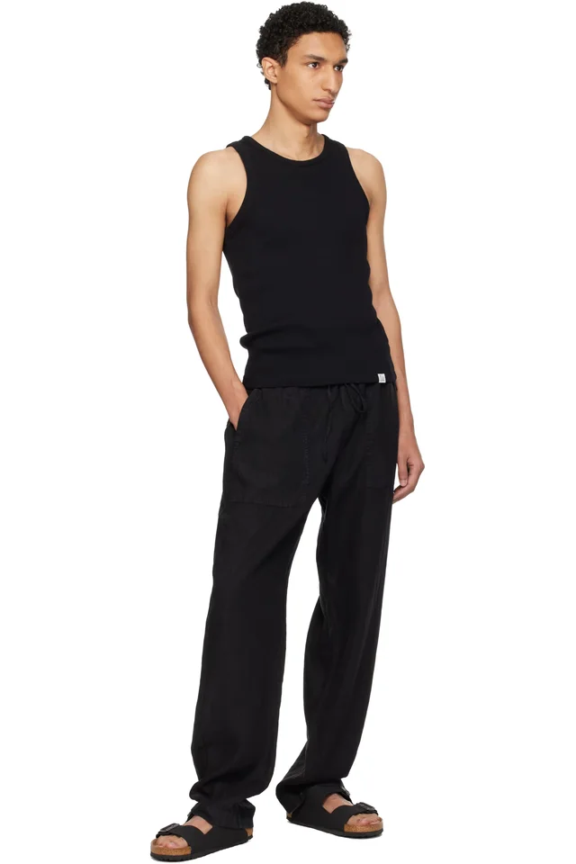Merz b. Schwanen Black Iconic Ribbed Cotton Tank Top, photo 4 of 4 from SSENSE