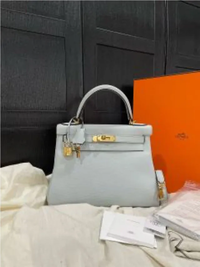 Hermès Kelly 28 Holy Grail Blue U in Blue from Luxury Promise