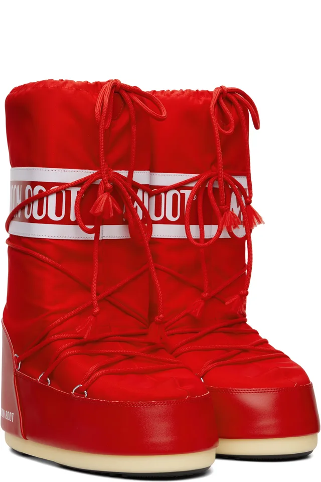 Moon Boot Red Icon Nylon Boots, photo 4 of 5 from SSENSE