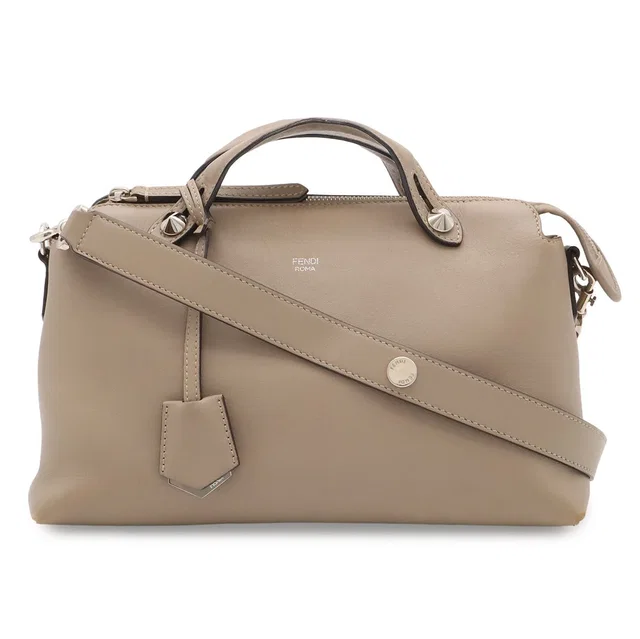 Fendi by the Way 2-Way Shoulder Bag Leather Gray Silver in Grey Leather from The Reluxe
