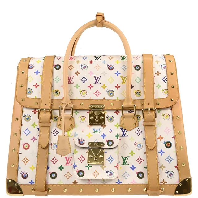 Louis Vuitton 2003 White Eye Love Monogram Sac Gigantic Handbag M92057 in White Canvas from AMORE Vintage Tokyo
