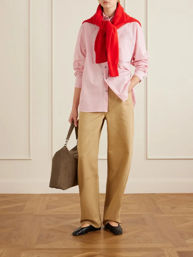 B SIDES Nolan striped cotton-poplin shirt in Pink, photo 2 of 2 from NET-A-PORTER (Canada)