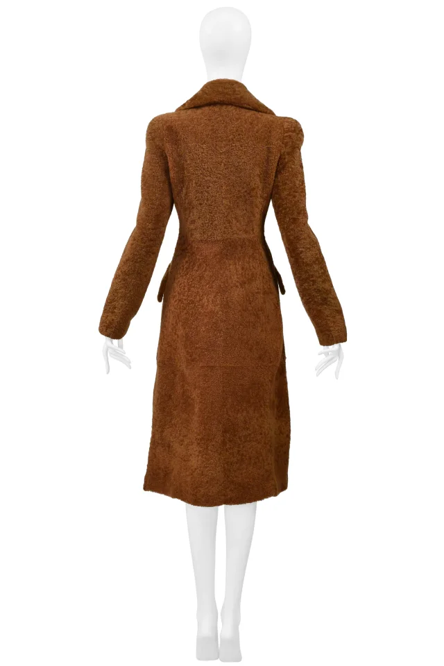 Bottega Veneta By Tomas Maier Brown Teddy Bear Coat 2017 in Brown from Resurrection Vintage, photo 2 of 5