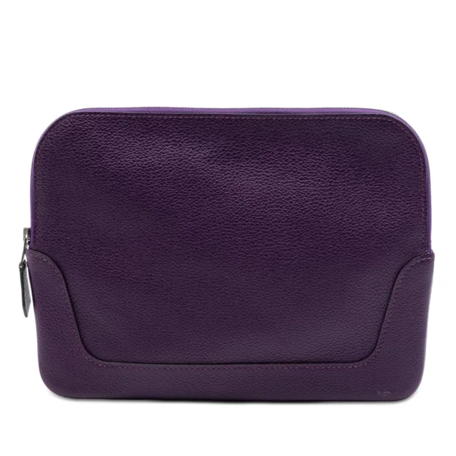 Purple Hermès Clemence Flat Pouch in Purple Clemence leather from Designer Revival