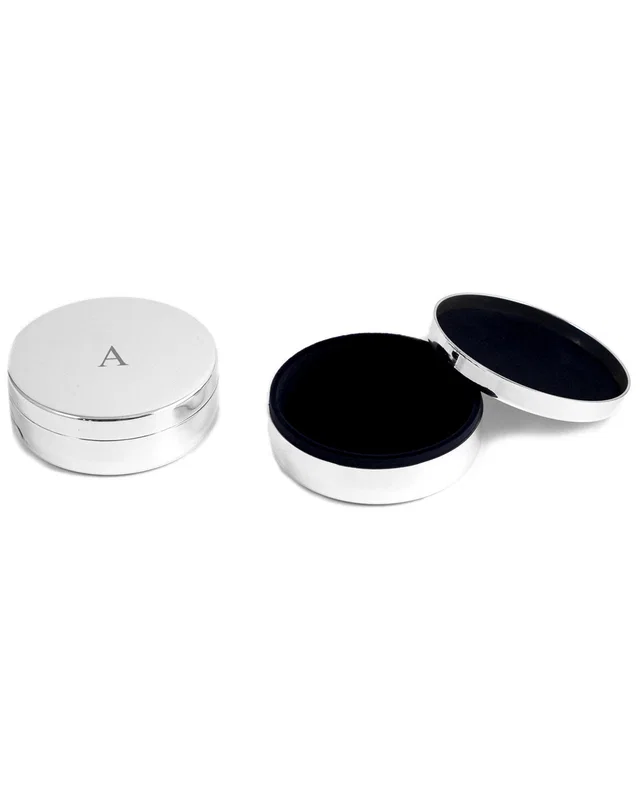 Bey-Berk Monogrammed Silver Plated Round Keepsake Box, image 1 of 1 from Rue La La