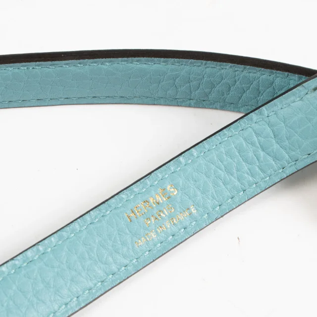 Hermès Kelly 28 Bleu Atoll Clemence GHW in Blue Clemence leather from Labellov, photo 17 of 17