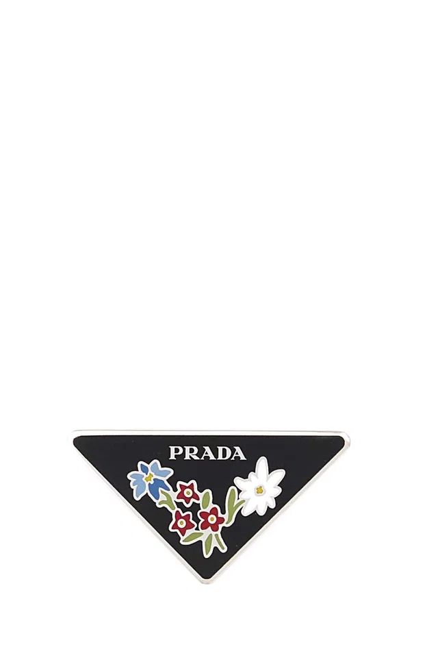 Prada Jewelry Lapel Pin — Black Exterior: Metal Accessory in Black from HEWI