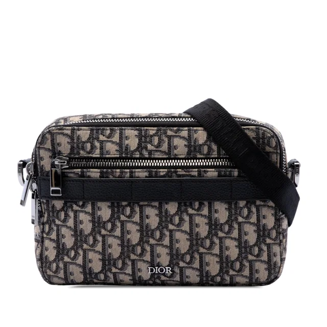 Blue Dior Oblique Canvas Safari Crossbody in Blue Canvas from Designer Revival