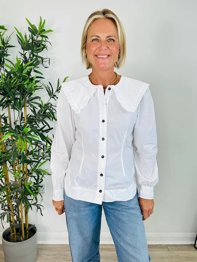 GANNI Cotton Shirt - Size 38 from Edit Second Hand