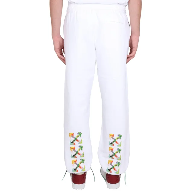 Off White Cotton Logo Sweatpants, photo 3 of 4 from Balardi