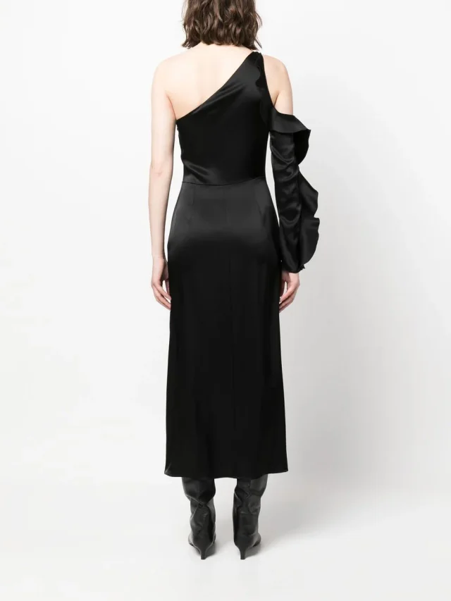 David Koma Ruffle Detail One Shoulder Midi Dress, photo 2 of 5 from Balardi