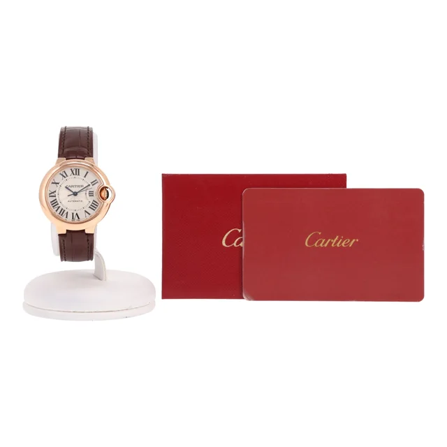 Ballon Bleu de Cartier watch, small model, in rose gold. Ref: Cartier - 3682. Circa 2017 in Blue Leather from Collector Square, photo 4 of 4
