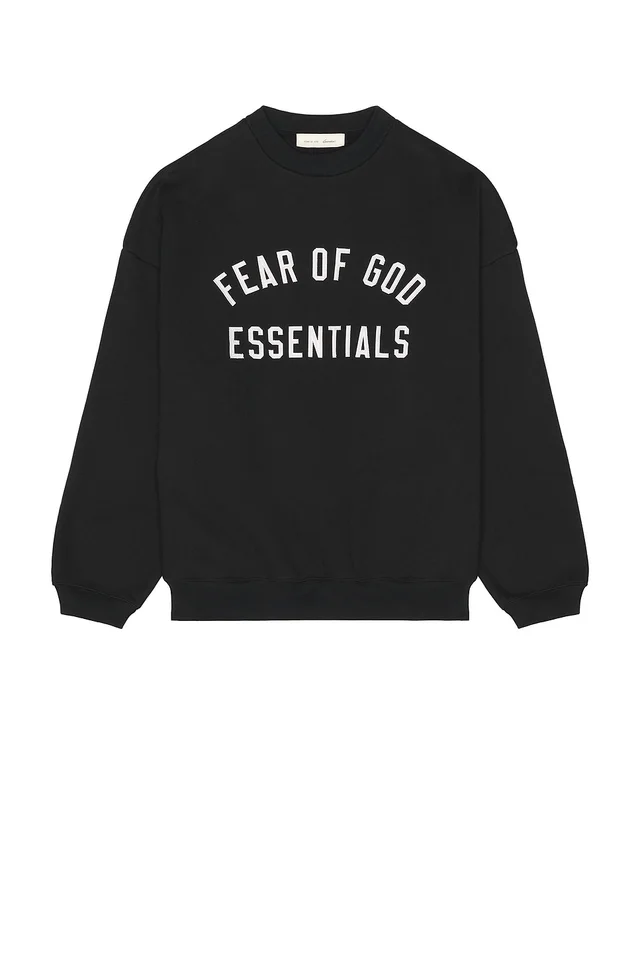 Fear of God ESSENTIALS 90'S Crewneck Sweatshirt in Vintage Black, photo 4 of 5 from REVOLVE (Canada)