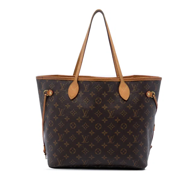 Brown Louis Vuitton Monogram Neverfull MM Tote Bag in Brown Coated canvas from Designer Revival
