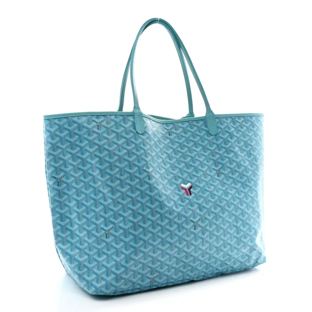 Goyard Goyardine Saint Louis GM Balise Beach Towel Set Turquoise in Blue Coated canvas from FASHIONPHILE, photo 4 of 12