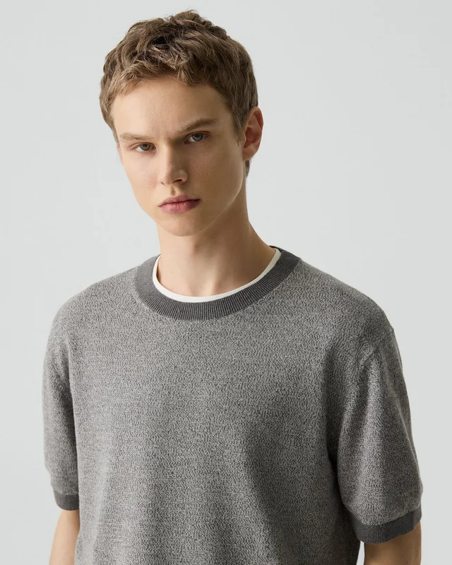 Theory Crewneck Tee in Silk Linen, photo 5 of 7 from Theory