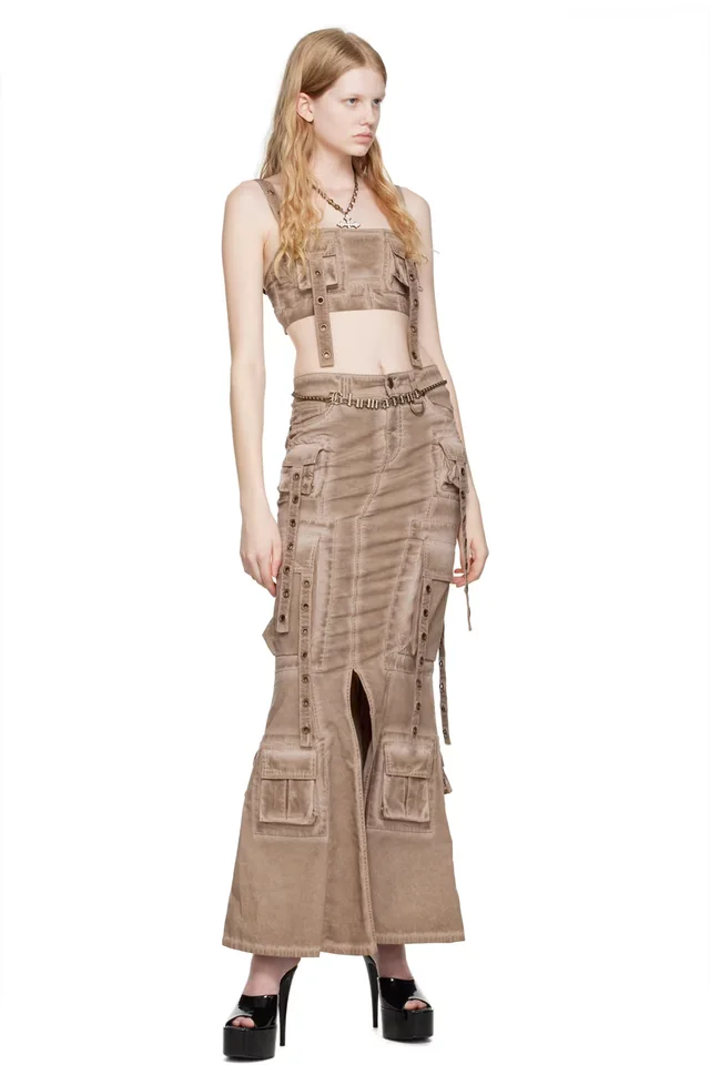 Blumarine Brown Cargo Pocket Tank Top, photo 4 of 4 from SSENSE