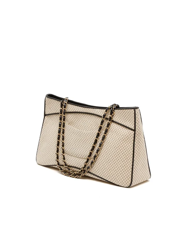 Chanel 72 Series Quilted Fabric Tote Shoulder Bag in Leather from A Retro Tale, photo 3 of 11