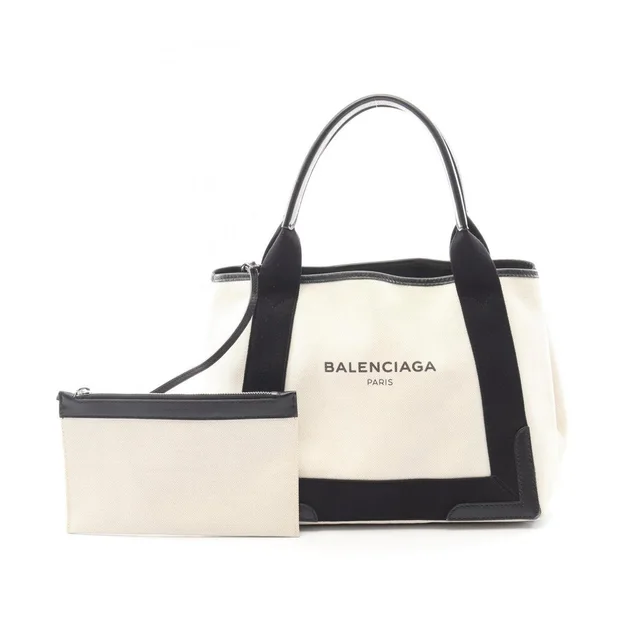 Balenciaga Navy Blue Cabas Tote Bag Canvas Leather White Black in blue|black Canvas from Poshmark