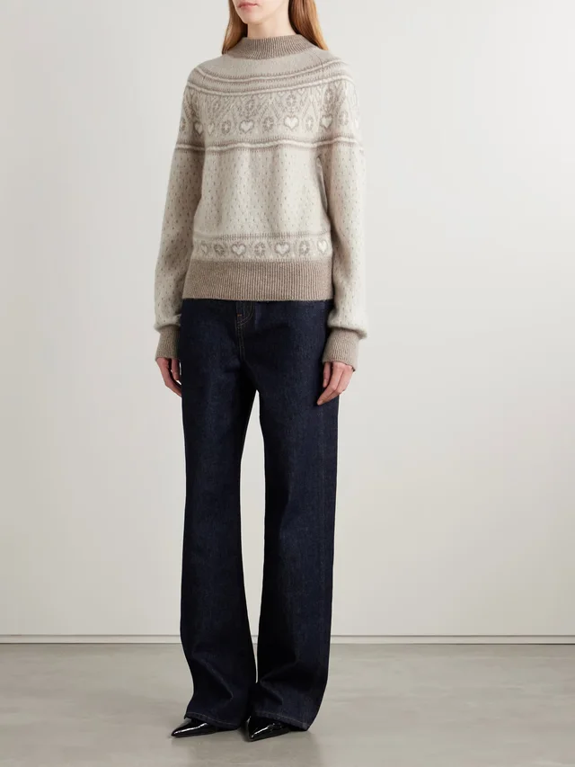 KHAITE Guy Fair Isle cashmere sweater in Beige, photo 2 of 2 from NET-A-PORTER (Canada)