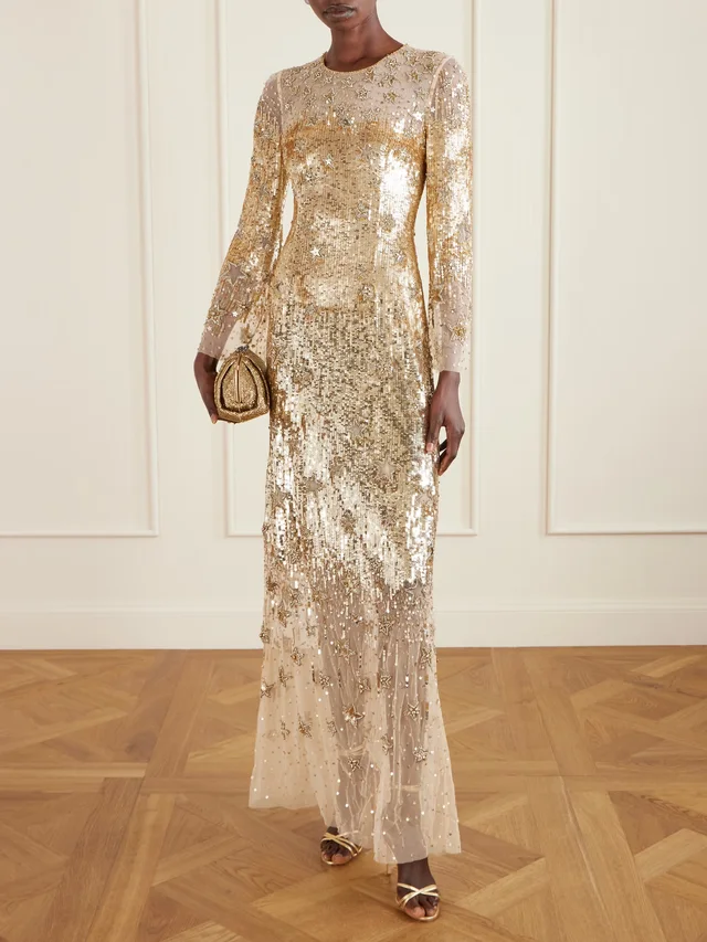 JENNY PACKHAM Galactic embellished tulle gown in Metallic, photo 2 of 2 from NET-A-PORTER (Canada)