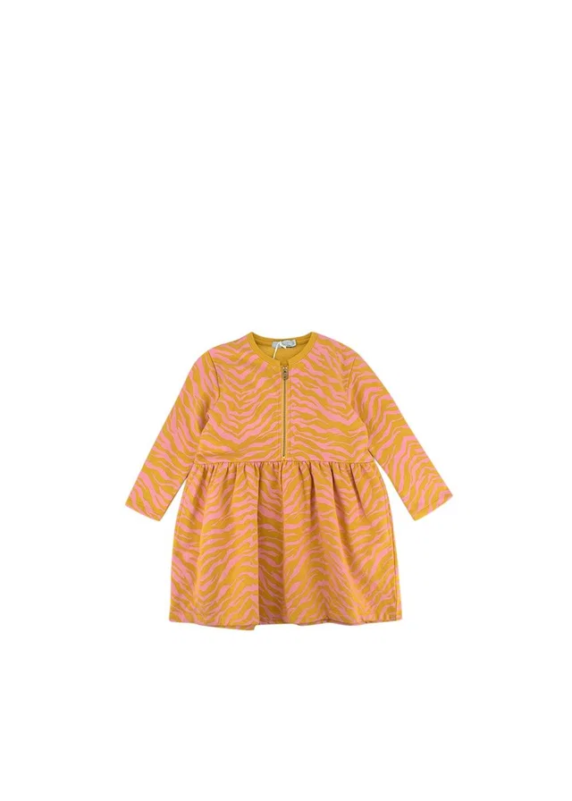 Stella McCartney Long Sleeved Orange And Pink Tiger print Dress in Pink from HEWI