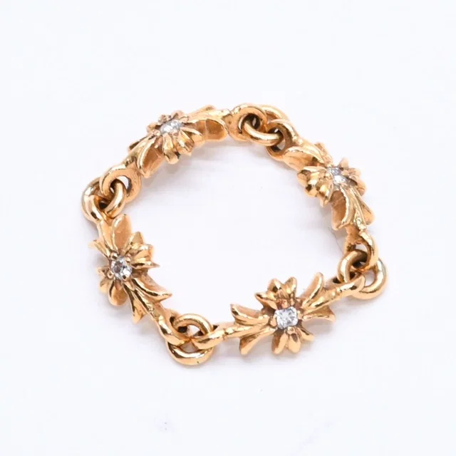 Chrome Hearts 22k Tiny CH Plus Ring Diamond Mini Cloth Gold in Gold from The Reluxe